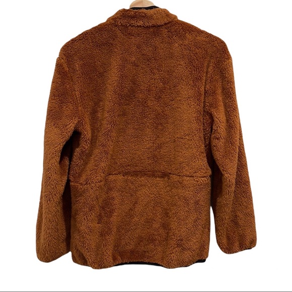 Merokeety Zip 3/4 Zip Teddy Type Cozy Brown Jacket Size Small - Picture 2 of 5